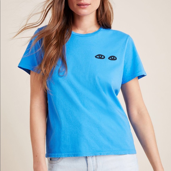 SOLD Clare V. Anthropologie Les Yeux Graphic Tee - Picture 2 of 5